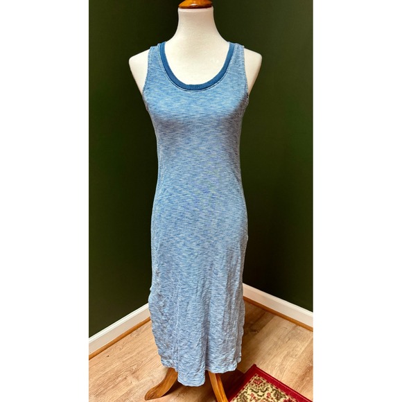 Anthropologie Sleeveless Blue and White Midi Dress Women's Size S - Picture 1 of 11